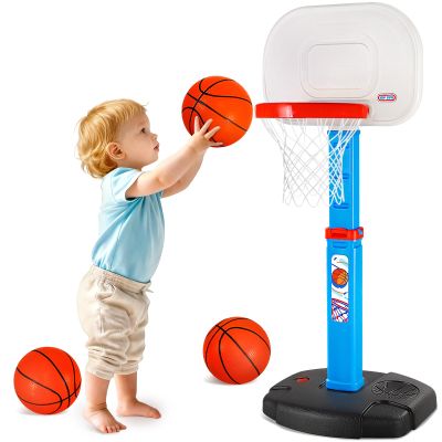 AOKESI Toddler Basketball Hoop Indoor for Age 1-3, Adjustable Kids Basketball Hoops Set, Mini Basketball Goal with Balls Outdoor Sport Poolside Game Birthday Toys Gifts for Baby Boys Girls 2 3 4 5