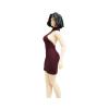 1/12 Scale Female Clothes, High Neck Backless Tight Short Hip Dress for 6-inches Action Figure Body, 1/12 Female Doll Costume Tight-Fitting Skintight Short Hip Skirt Dress Clothing (red) view 3