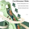 2025 Dinosaur Roller Coaster Toys, Dinosaur Climbing Slide Music Toy, Electric Dinosaur Climbing Stairs Toy with Light Music, Electric Dinosaur Stair Climber Track Slide Roller Coaster Toys (Green) view 3