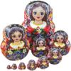 LJZOEM Stacking Dolls Russian Nesting Dolls Wood Matryoshka Doll 10 Pc Traditional Baboushka Nesting Dolls Home Decor Decoration view 1