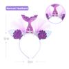 3-8 Years Mermaid Birthday Outfit for Girls - Tutu Skirt, Shirt, Satin Sash & Headband (Purple 4, 4-5 Years) view 4