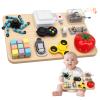 Wooden Busy Board Fidget Pad for Kids Adults, Musical Fidget Spinner for Stress Relief, 11 in 1 Sensory Fidget Toys for Travel, Preschool Learning Activities Fine Moto view 1