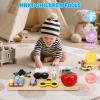 Wooden Busy Board Fidget Pad for Kids Adults, Musical Fidget Spinner for Stress Relief, 11 in 1 Sensory Fidget Toys for Travel, Preschool Learning Activities Fine Moto view 4
