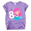 3-8 Years Mermaid Birthday Outfit for Girls - Tutu Skirt, Shirt, Satin Sash & Headband (Purple 8, 8 Years) view 2