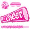 Cheerleading Piata Kit 15.7'' Cheerleading Party Decorations with Blindfold Stick & Confetti for Homecoming & Team Game Events Birthday Cheer Celebration Party Supplies Photo Prop Candy Toys Holder
