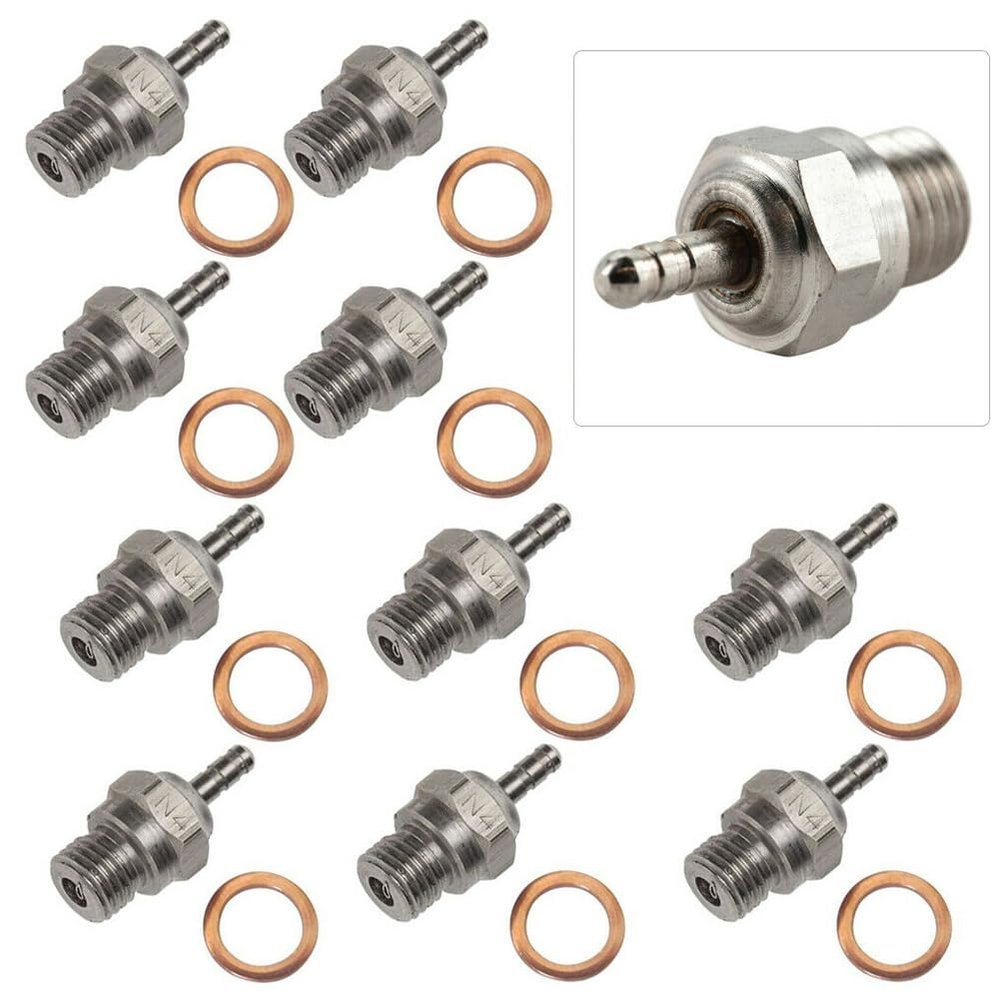 10PCS RC Car 70117 Duty Glow Plug NO.4 N4 Hot Spark Plug Nitro Engine Parts for 1:8 1:10 TRX RC Nitro Engines Car