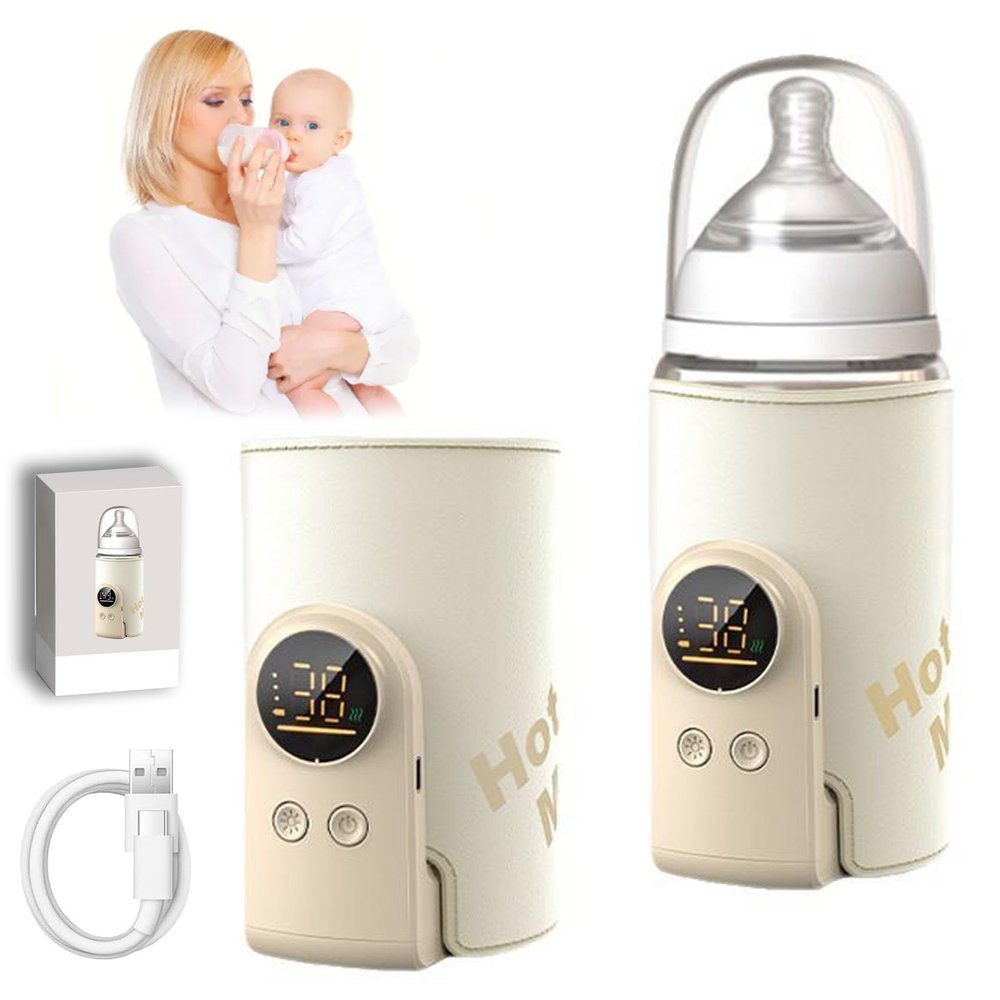 2025 Upgrade Portable Bottle Warmer for Travel,Comfortable Bottle Warmer on the go,Rapid Warming,Long-Lasting Warming up to 6-10H (10000 mAh)