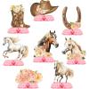 Pau1Hami1ton 8 PCS Girl Horse Theme Honeycomb Table Centerpieces Decorations,Cake Table or Room Decor Easy to Assemble& ReusableGirl Horse view 1