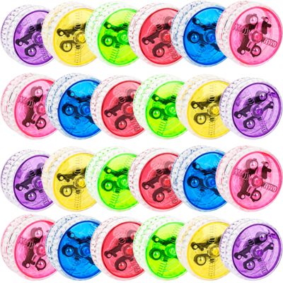 24 Pack Led Light up Yo Yo Colorful Beginner Yo Yo Ball Light up Responsive Ball for Beginner Level Halloween Birthday Christmas Stocking Stuffers