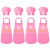 R HORSE Kid Apron and Chef Hat Set 8Pcs Adjustable Children Light Pink Kitchen Toddler Apron for Girls, Role Play Chef Toy Cooking Baking Painting and Training Kits Kid Funny Cooking Birthday Gift view 1