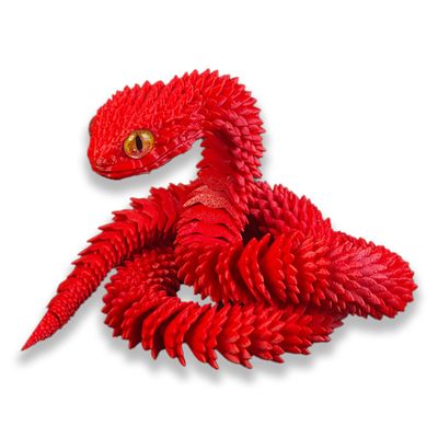 Binvin 3D Printed Animals-Snake Viper,3D Printed Snake Toys Articulated Snake 3D Printed Animals Animal Model Ornaments Creative Funny Toy Festival Gift for Frends (Red, 29Inch)