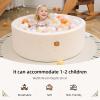 Dodozen Foam Ball Pit 35.4"x 11.8" for Toddlers and Kids,Round Ball Pool Indoor Outdoor Baby Playpen,Ideal Gift for Infants,Balls not Included - Golden Stars view 2