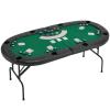 ECOTOUGE Poker Table Foldable, 8 Players Gaming Table w/Portable Oxford Bag, Folding Oval Texas HoldemTable with Stylish Padded Rails for Casino Leisure Game, No Assembly Required, Green view 1