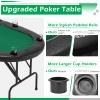 ECOTOUGE Poker Table Foldable, 8 Players Gaming Table w/Portable Oxford Bag, Folding Oval Texas HoldemTable with Stylish Padded Rails for Casino Leisure Game, No Assembly Required, Green view 4