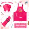 R HORSE Kid Apron And Chef Hat Set - 8Pcs Rose Red Adjustable Children Kitchen Toddler Apron for Girls Role Play Chef Toy Cooking Baking Painting and Training Kit Kid Funny Cooking Gift Birthday Gift view 2