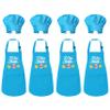 R HORSE Kid Apron And Chef Hat Set - 8Pcs Adjustable Children Blue Kitchen Apron Cooking Baking Painting And Training Kits Dress up Role Play Chef Toy Kid Funny Cooking Gift Holiday Birthday Gift view 1