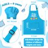 R HORSE Kid Apron And Chef Hat Set - 8Pcs Adjustable Children Blue Kitchen Apron Cooking Baking Painting And Training Kits Dress up Role Play Chef Toy Kid Funny Cooking Gift Holiday Birthday Gift view 2