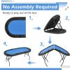 ECOTOUGE Poker Table Foldable, 8 Players Gaming Table w/Portable Oxford Bag, Folding Oval Texas Holdem Table with Stylish Padded Rails for Casino Leisure Game, No Assembly Required, Blue view 3
