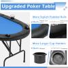 ECOTOUGE Poker Table Foldable, 8 Players Gaming Table w/Portable Oxford Bag, Folding Oval Texas Holdem Table with Stylish Padded Rails for Casino Leisure Game, No Assembly Required, Blue view 4