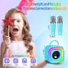 Mini Karaoke Machine for Kids with 2 Wireless Microphones - Toys Gift for Boys Girls Ages 4, 5, 6, 7, 8, 9,10,11,12+Year Old - Christmas, Birthday, Party Singing Gift (Blue) view 2