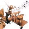 Metal Rock Band Windmill Handmade Drummer Windmill Garden Sculpture, Rock Band Windmill Spinner for Yard, Lawn & Patio Decor Kinetic Musician Art Gift for Outdoor Music Lovers. (Gold,Guitar) view 1