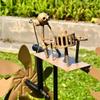 Metal Rock Band Windmill Handmade Drummer Windmill Garden Sculpture, Rock Band Windmill Spinner for Yard, Lawn & Patio Decor Kinetic Musician Art Gift for Outdoor Music Lovers. (Gold,Guitar) view 4