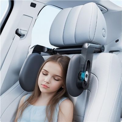 1pcs Car Headrest Pillow, 2025 Upgrade 360 Rotating Travel Headrest, 3-Point Linkage Adjustable, Thickened Breathable Memory Foam Headrest, Travel Car Sleeping Pillow for Kids Adults Accessories
