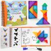 Magnetic Tangram Puzzle with 3D Building Blocks, Road Trip Essentials Travel Tangram with 400 Solution Montessori Travel Toys for Kids Magnetic Puzzles Brain Teasers for Kids Adults view 1