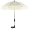 Tcwhniev Baby Stroller Outdoor Parasol with Tassels, Adjustable Baby Stroller Umbrella, Cute Clip On Sunshade Parasol, Children Outdoor Beach Umbrella Proof for Children Buggy, White view 1