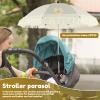 Tcwhniev Baby Stroller Outdoor Parasol with Tassels, Adjustable Baby Stroller Umbrella, Cute Clip On Sunshade Parasol, Children Outdoor Beach Umbrella Proof for Children Buggy, White view 3