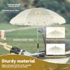 Tcwhniev Baby Stroller Outdoor Parasol with Tassels, Adjustable Baby Stroller Umbrella, Cute Clip On Sunshade Parasol, Children Outdoor Beach Umbrella Proof for Children Buggy, White view 4