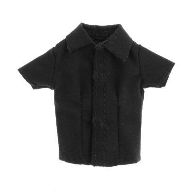 1/12 Scale Figure Short Sleeve Shirt Summer Tops Stylish Fashion Retro Outfit for 6 inch Female Figures Costume Accessories, Black