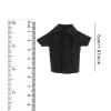 1/12 Scale Figure Short Sleeve Shirt Summer Tops Stylish Fashion Retro Outfit for 6 inch Female Figures Costume Accessories, Black view 3