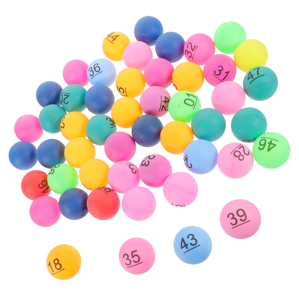 KOMBIUDA 50pcs Pong Balls Numbered Entertainment Balls Material Raffle for Party Games