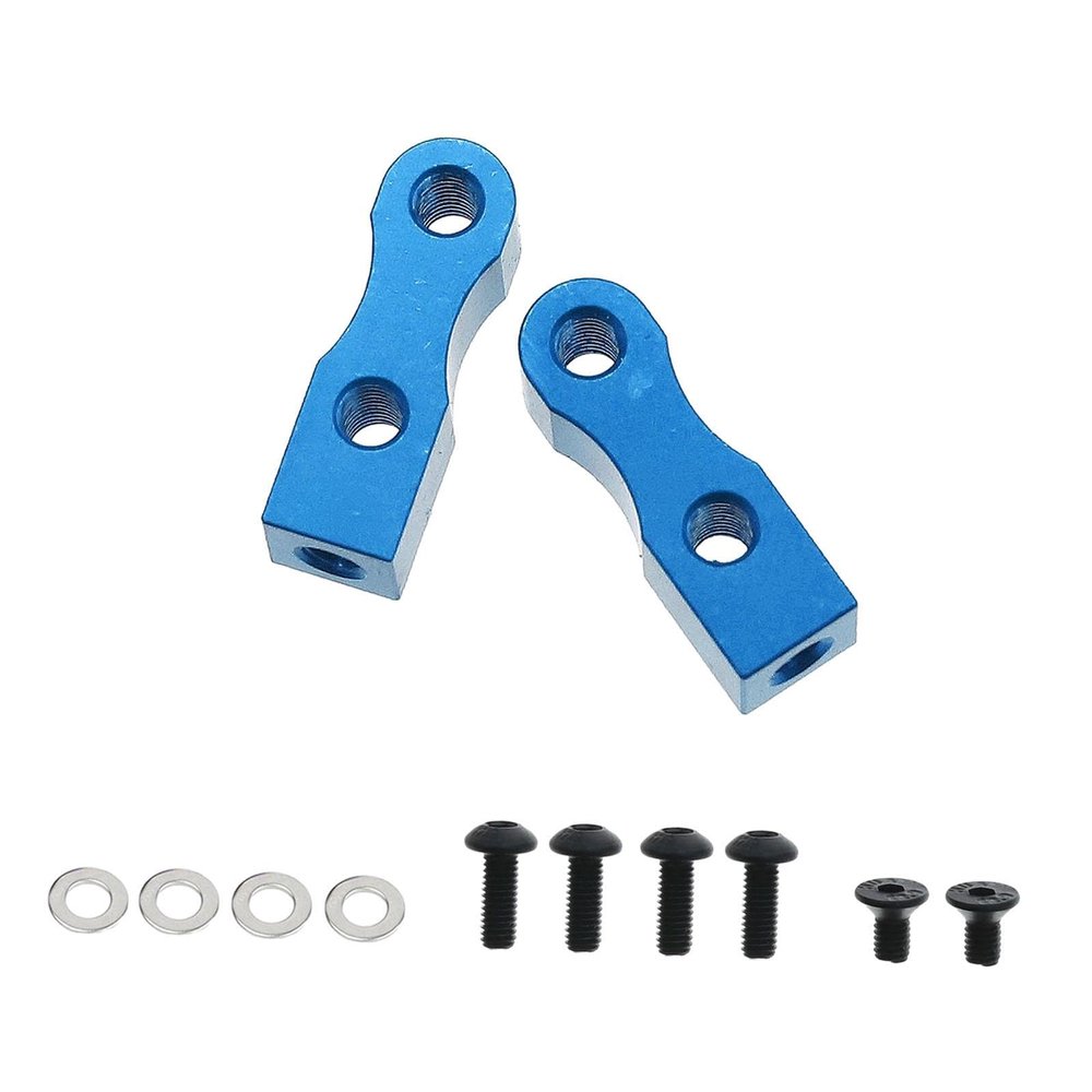 2Pcs Servo Mount Brackets Replacement Accessory Metal Spare Parts for TT01 TT02 1/10 RC Car Professional, Blue