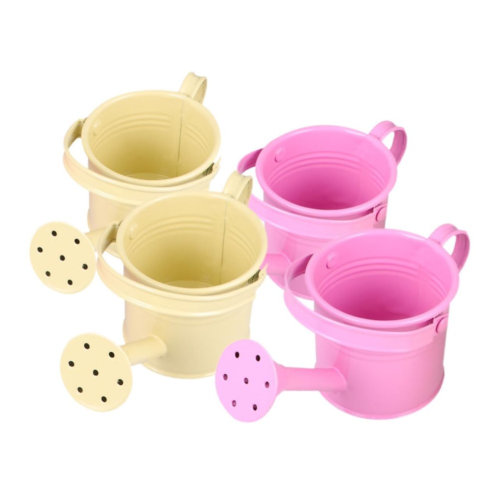 POPETPOP 4pcs Small Metal Watering Can: for Kids Cute and Garden Watering Pot Iron Can for Outdoor and Indoor Use Design