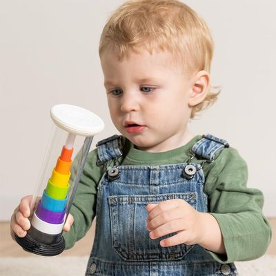 Fat Brain Toys Flipty, Sensory Toy and Baby Rattle with Peek-a-Boo Surprise for Babies and Toddlers 12 Months and Up