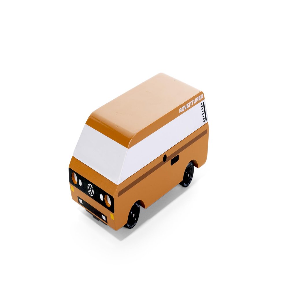 CANDYCAR Wooden Diecast Collection - VW Brown Adventurer, Premium Handcrafted Beech Wood Toy Car