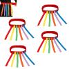 4Pcs Catch Tail Game Belt Set, Stretchable Catching Tail Training Equipment Field Day Games Pulling Belt Parent Child Activity Props with 6 Tails Red (Adult Type) view 1