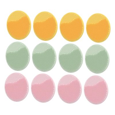 12pcs Baby Bath Brush: Silicone Cradle Cap Scrubber Exfoliator Newborns Scalp Massager Shampoo Brush for Dry Skin Shower with Ergonomic Handle