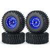 MORLORDY 1.0" Beadlock Wheels and 50mm Rubber Tires Set for Axial SCX24 Gladiator Deadbolt Bronco C10 JLU 1/24 RC Crawler Car Upgrade Parts (Blue) view 1