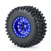 MORLORDY 1.0" Beadlock Wheels and 50mm Rubber Tires Set for Axial SCX24 Gladiator Deadbolt Bronco C10 JLU 1/24 RC Crawler Car Upgrade Parts (Blue) view 3