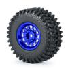 MORLORDY 1.0" Beadlock Wheels and 50mm Rubber Tires Set for Axial SCX24 Gladiator Deadbolt Bronco C10 JLU 1/24 RC Crawler Car Upgrade Parts (Blue) view 4