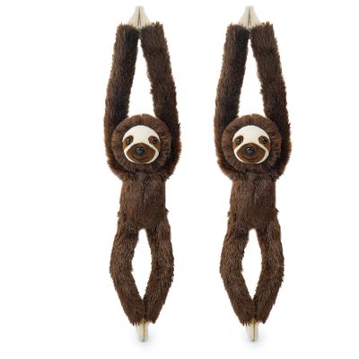 2 Pcs 50CM realistic hanging plush animal-filled Sloth Toys with Hands and Feet and Parent-Child Knot, Sloth Soft Long Plush Jungle Party Decoration Curtain Storage Toys Stuffed Animals for Kids 4-8
