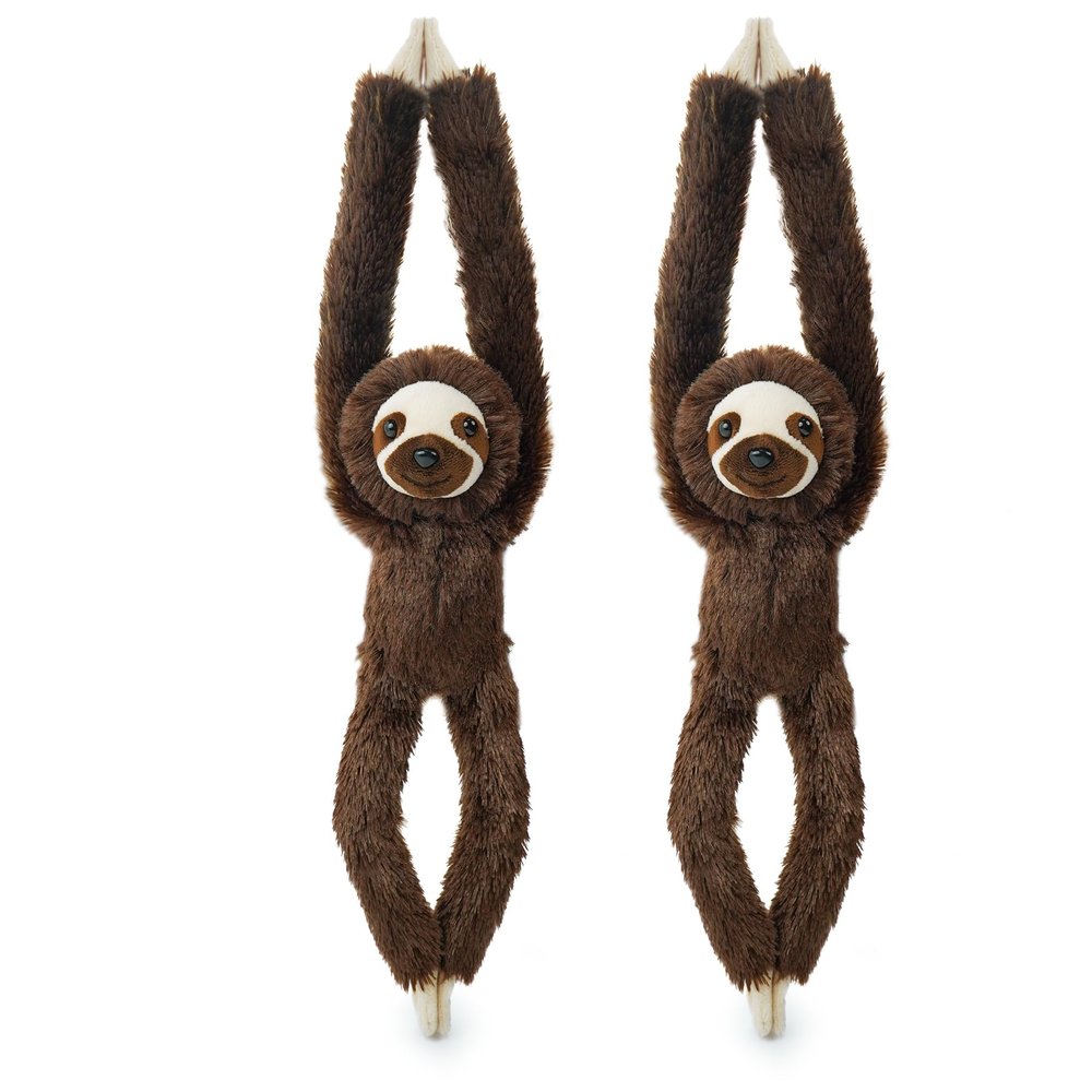 2 Pcs 50CM realistic hanging plush animal-filled Sloth Toys with Hands and Feet and Parent-Child Knot, Sloth Soft Long Plush Jungle Party Decoration Curtain Storage Toys Stuffed Animals for Kids 4-8