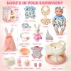 Cleboen Baby Doll Accessories Set for Girls, 9'' Baby Doll with 2 Sets Clothes Doll Walker Chair Feeding Bottle Pacifier Diaper Blanket, Realistic Pretend Play Toys Toddler Girl Birthday Gifts 3 4 5 6 view 2