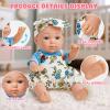 Cleboen Baby Doll Accessories Set for Girls, 9'' Baby Doll with 2 Sets Clothes Doll Walker Chair Feeding Bottle Pacifier Diaper Blanket, Realistic Pretend Play Toys Toddler Girl Birthday Gifts 3 4 5 6 view 3