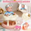Cleboen Baby Doll Accessories Set for Girls, 9'' Baby Doll with 2 Sets Clothes Doll Walker Chair Feeding Bottle Pacifier Diaper Blanket, Realistic Pretend Play Toys Toddler Girl Birthday Gifts 3 4 5 6 view 4