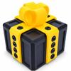 sofarefinish 3.14" Width Annoying Gift Box, The Annoying Present, Prank Box with Screw, 3D Printed Hilarious Money Card Container (Black Box with Yellow) view 1