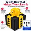 sofarefinish 3.14" Width Annoying Gift Box, The Annoying Present, Prank Box with Screw, 3D Printed Hilarious Money Card Container (Black Box with Yellow) view 2